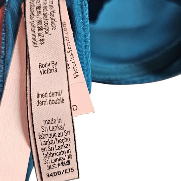 Victoria's Secret Body By Victoria Lined Demi Bra, Blue, Size 34DD, NWT - Picture 5 of 6